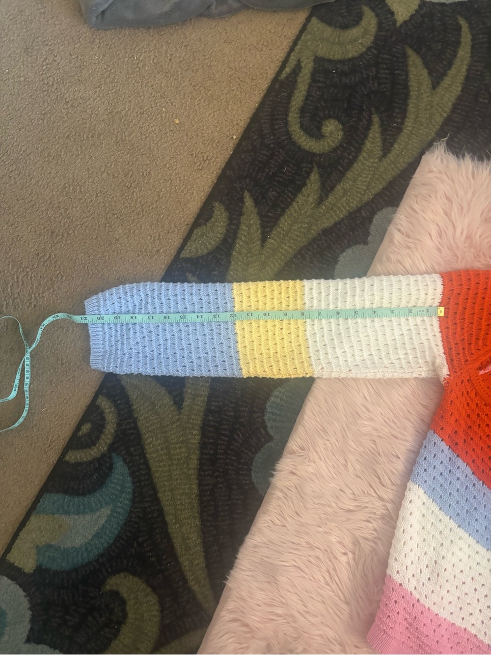 Colorblock Open-Knit V-Neck Sweater — Multi-Color - Picture 6 of 9